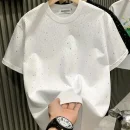 New Luxury Men's T-shirt Hot Diamond Printed Half Sleeve Fashion Round Neck Casual Summer High-end Men Tops T Shirts