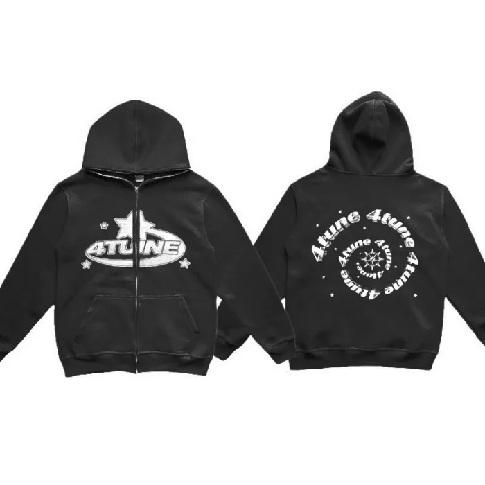 New Clothes Star Letter Print Retro Oversized Hoodie Women Y2K Street Hip-Hop Color Harajuku Casual Zipper Women Sweatshirt - Image 3