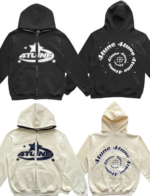 New Clothes Star Letter Print Retro Oversized Hoodie Women Y2K Street Hip-Hop Color Harajuku Casual Zipper Women Sweatshirt