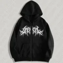 Y2K hoodie, men, clothes with graphic prints, hip hop style, gothic, gothic, long sleeves, winter, high street