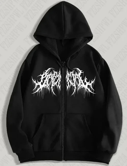 Y2K hoodie, men, clothes with graphic prints, hip hop style, gothic, gothic, long sleeves, winter, high street