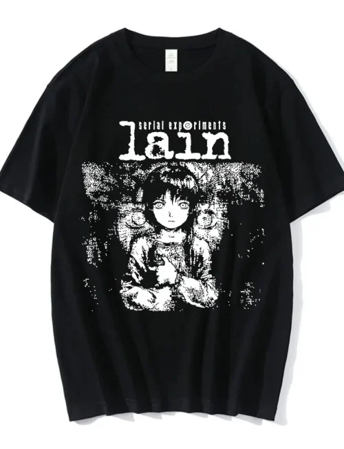 Anime Serial Experiments Lain T-Shirt Men Women Graphic T Shirts Unisex Iwakura Manga Girl Sci Fi Short Sleeve Tee Tops 62463