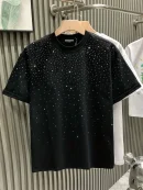 New Luxury Men's T-shirt Hot Diamond Printed Half Sleeve Fashion Round Neck Casual Summer High-end Men Tops T Shirts